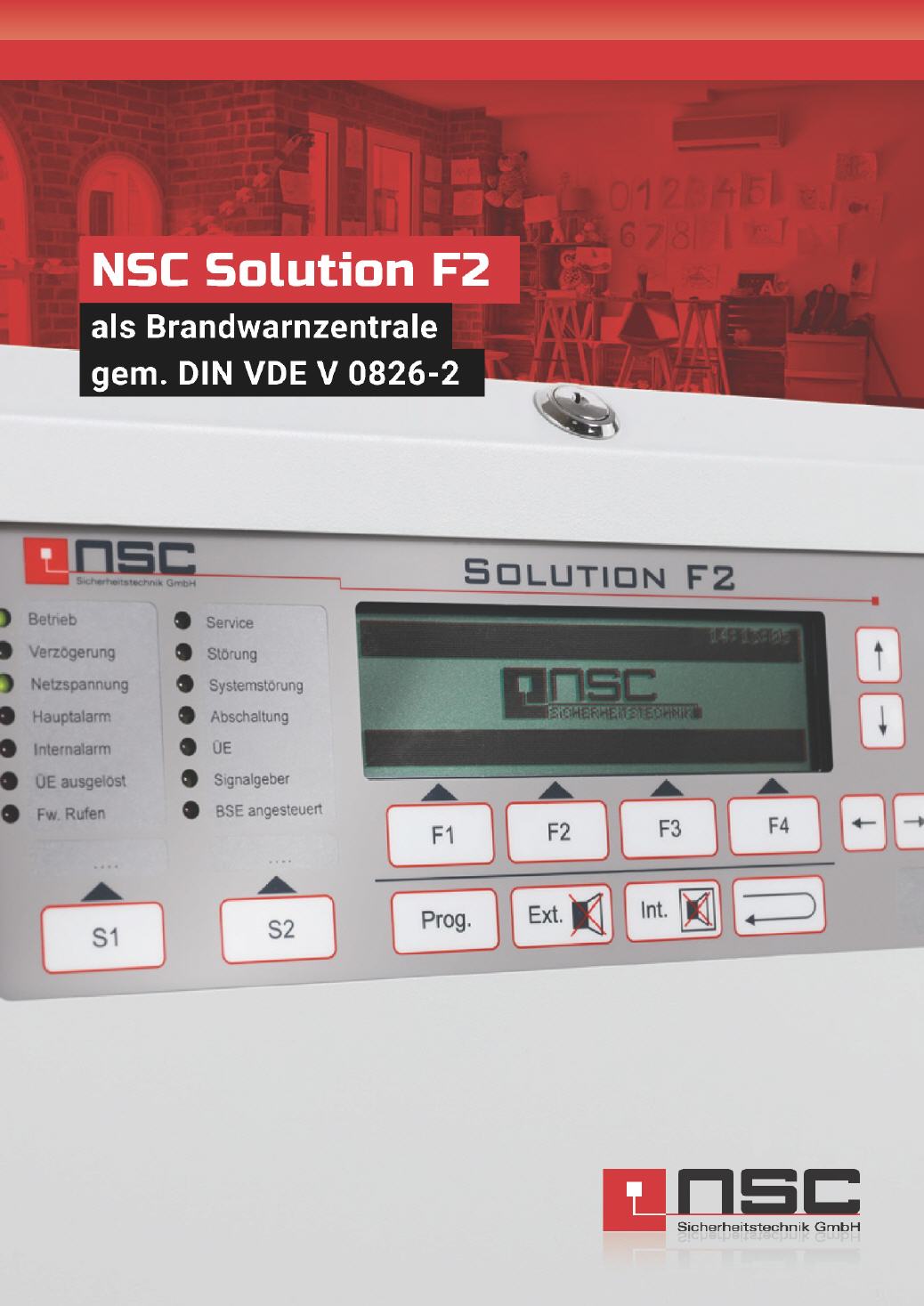 Prospekt NSC Solution F2 als Brandwarnanlage